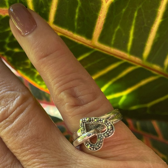 Jewelry - Marcasite heart shaped sterling silver ring